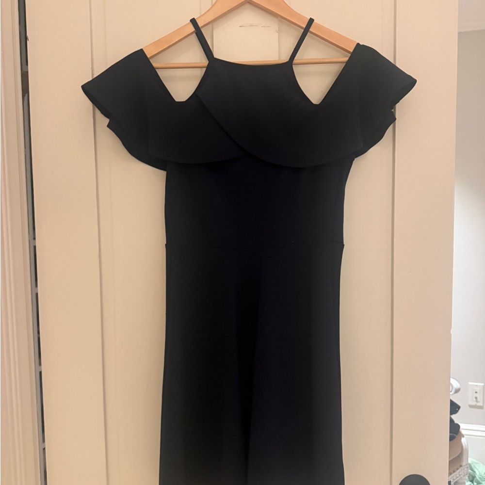 She + Sky Black Ruffle Mini Dress